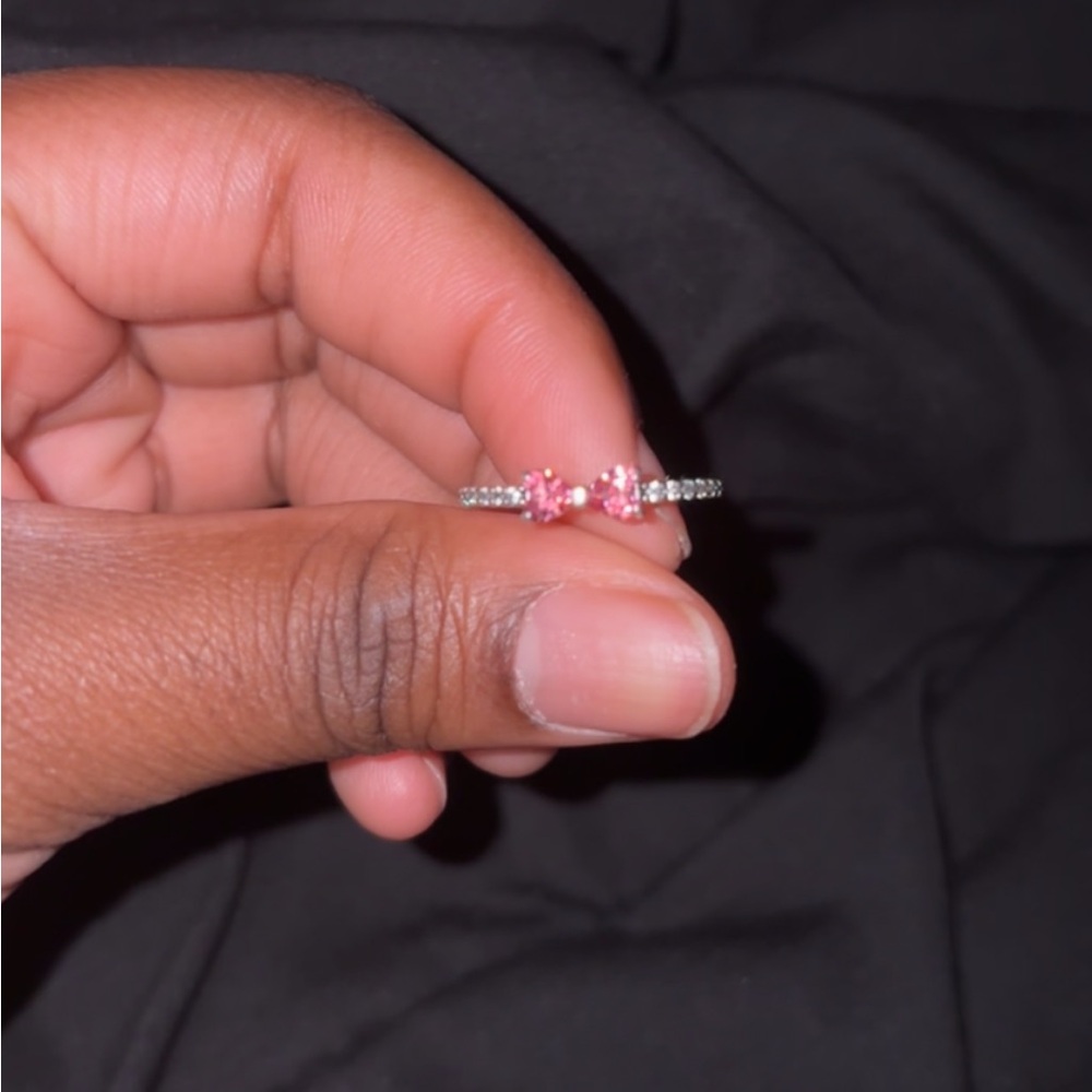 Pink Pandora Bow Gemstone Ring